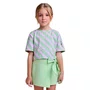 Conjunto Listras Lilas Verde Laço Anime