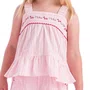 Conjunto Listrinha Rosa Flores Bordado Petit Cherie