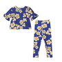 Conjunto Malha Florada Azul Fabula