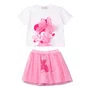 Conjunto Minnie Laço Tule Rosa Anime