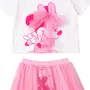 Conjunto Minnie Laço Tule Rosa Anime