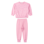 Conjunto Moletom Rosa Laços Brilho Anime