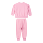 Conjunto Moletom Rosa Laços Brilho Anime