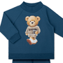 Conjunto Moletom Careca Teddy Coffe Azul Dame