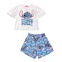 Conjunto Shorts Stitch Ondas Azul Momi