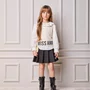Conjunto Top e Saia Sarjinha Miss Preto e Off Anime