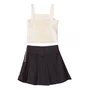 Conjunto Top e Saia Sarjinha Miss Preto e Off Anime
