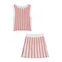 Conjunto Tricot Rosa e Vermelho Listras I Am