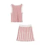 Conjunto Tricot Rosa e Vermelho Listras I Am