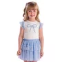 Conjunto Tule Azul Laço Brilho Petit Cherie