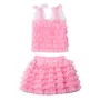 Conjunto Tule Frufru Rosa Princesa Anime