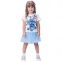 Conjunto Tule Stitch Floral Azul Momi