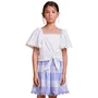 Conjunto Xadrez Azul Com Sianinha De Corações Anime