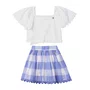 Conjunto Xadrez Azul Com Sianinha De Corações Anime