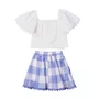 Conjunto Xadrez Azul Com Sianinha De Corações Anime