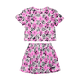 Conjunto Xadrez Rosa Bege Disney Anime