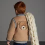 Jaqueta Bomber Patch Teddy Bege Dame