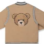 Jaqueta Bomber Patch Teddy Bege Dame