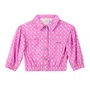 Jaqueta Manga Fofa Monograma Corações Rosa Anime
