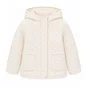 Jaqueta Puffer Corações  e Mini Paetês Off White Petit Cherie