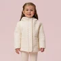Jaqueta Puffer Corações  e Mini Paetês Off White Petit Cherie