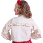 Jaqueta Sarja Babadinho Laços Bege Claro Pituchinhus