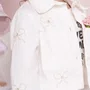 Jaqueta Sarja Multi Lacinhos Bordados Off White Pituchinhus