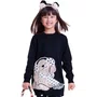 Maxi Blusa Tricot Cachorrinho Cristais Preto Pituchinhus