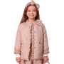 Maxi Casaco Puffer Algodão Floral Bege Pituchinhus