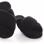 Pantufa Chinelo Cruzado Fofo Preto Cor Com Amor
