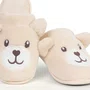 Pantufa Urso Adulto Fleece Off White Cor com Amor