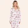 Pijama Aberto Feminino Longo em Satinê com Botões Tied In Magic Lua Luá