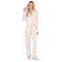 Pijama Aberto Feminino Longo em Satinê com Renda Classy Lua Luá
