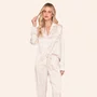 Pijama Aberto Feminino Longo em Satinê com Renda Classy Lua Luá