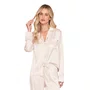 Pijama Aberto Feminino Longo em Satinê com Renda Classy Lua Luá