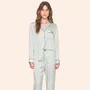Pijama Aberto Feminino Longo em Satinê Listrado Dreams Only Lua Luá