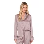 Pijama Aberto Feminino Longo em Satinê Stillness Lua Luá