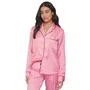 Pijama Aberto Longo Charm Listras Rosa Lua LUa