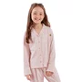 Pijama Aberto Longo Infantil Listras Rosa Cor Com Amor