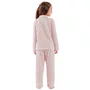 Pijama Aberto Longo Infantil Listras Rosa Cor Com Amor