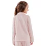 Pijama Aberto Longo Infantil Listras Rosa Cor Com Amor