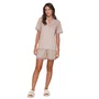 Pijama Aberto Short Feminino Seren Bege Lua Lua