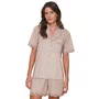 Pijama Aberto Short Feminino Seren Bege Lua Lua