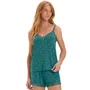 Pijama Alça Curto Feminino Verde Poas Cor Com Amor