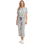 Pijama Capri Folhas Azul Medio Daniela Tombini