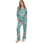 Pijama Cetim Longo Onça Verde Miss Victtoria