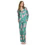 Pijama Cetim Longo Onça Verde Miss Victtoria