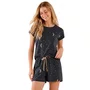 Pijama Curto Chumbo Lua e Estrelas Cor Com Amor