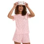Pijama Curto Feminino Corações Cat e Dog Cor Com Amor