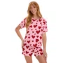 Pijama Curto Feminino Pink Corações Cor Com Amor